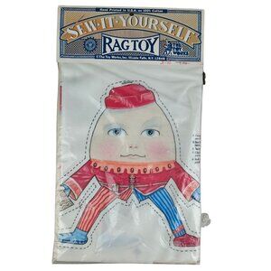 Sew-It-Yourself Rag Toy Humpty Dumpty Doll Kit 100% Cotton Hand Printed USA